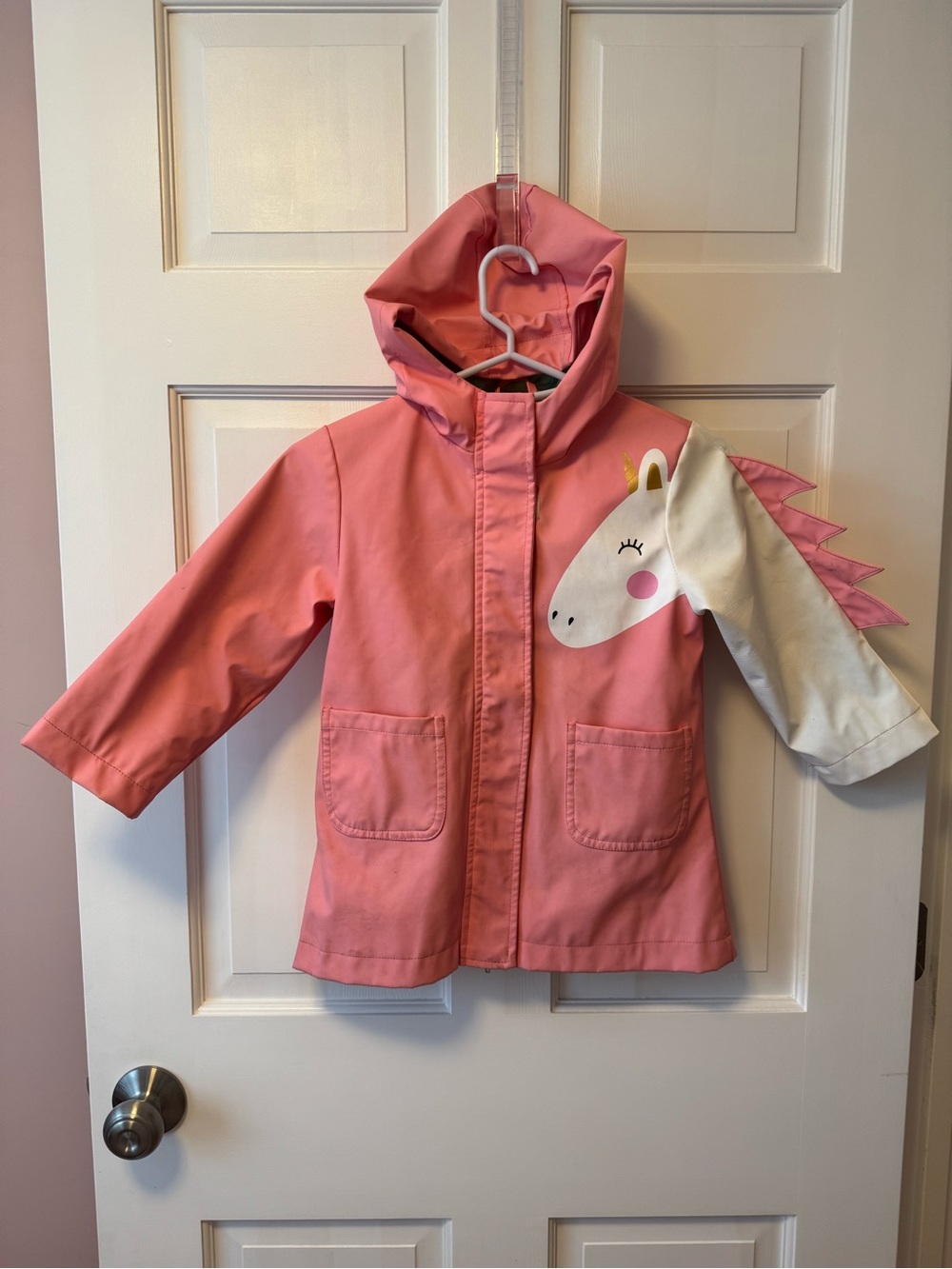 Pink Platinum Girls Pink Unicorn Hooded Rain Jacket